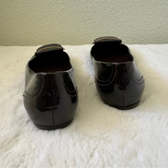 Louis Vuitton Burgundy Patent Leather Loafer Flats - Picture 3 of 8
